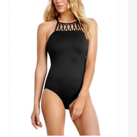 Seafolly Other - Seafolly DD Cup High Neck One Piece Maillot Black Size US 10